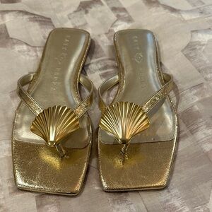 Katy Perry Collections Gold Shell Sandals